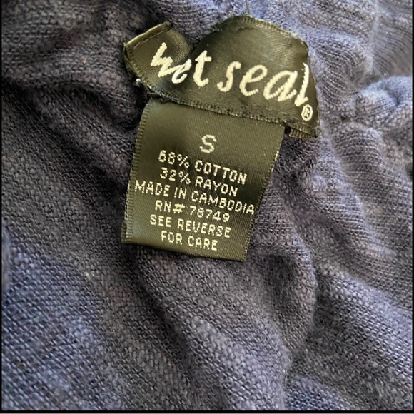 Wet Seal Hooded Lightweight Open Cardigan & Bright Blue Bandeau Top - XS/S - Picture 7 of 9